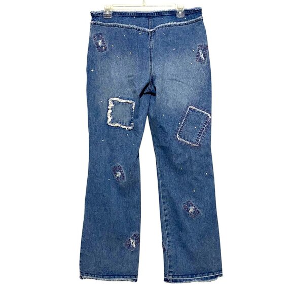 Carolina Blues Embellished Womens Jeans Size 12 Hippie Boho Patchwork Vintage - Picture 4 of 7